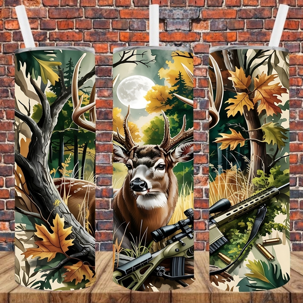 Sublimation Buck Deer Scenic Insulated Tumbler in Brown, Green, Blue